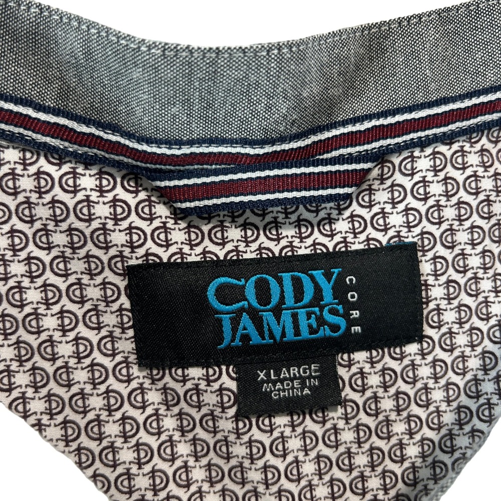 Cody James Button Down Shirt Mens XL Gray Diamond Print Short Sleeve Western - Picture 4 of 8